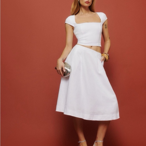 Reformation Other - Reformation White Skirt Set